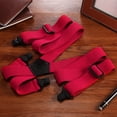 thumbnail image 5 of Buyless Fashion Heavy Duty 2 Pack Suspenders for Men - 48" Adjustable Straps 1 1/2" - X Back with Black Plastic Clips - 5147-2-Red, 5 of 7