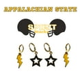 thumbnail image 2 of Appalachian State University Spirit Stack black mini enamel bolts and golden yellow statement open starboys, 2 of 2