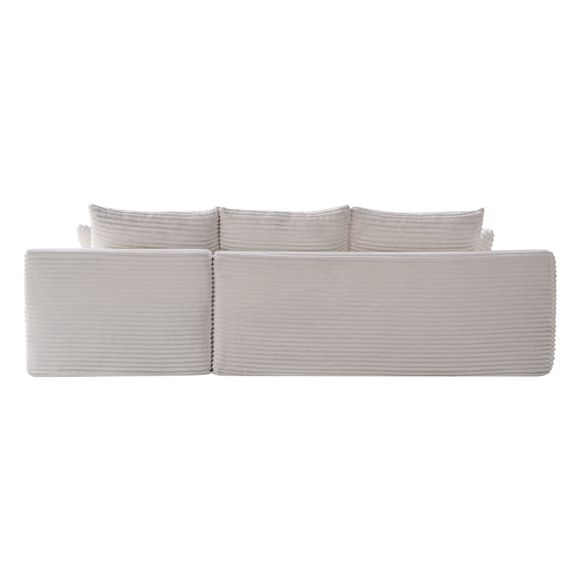 MOONMISS L-Shaped Cloud Sectional Couch with Chaise,Modern Corduroy Upholstered Modular Boneless Sofa,No Assembly for Living Room Apartment(White,Right)