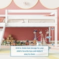 thumbnail image 2 of Bellemave Twin Size Low Loft Bed Frame with Slide and Ladder Low Bed Frame With Roof and Guardrails Junior Loft Bed Solid Wood Bed, No Box Spring Needed, White, 2 of 11