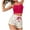 Hot Pink, variant on Tnhcen Women's Half Button Floral Print Cami Top Shorts Sleepwear Ribbed Pajamas Homewear Set S-XL