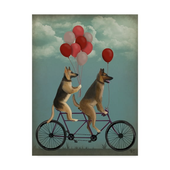 Fab Funky 'German Shepherd Tandem' Canvas Art
