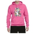 thumbnail image 2 of Wild Bobby, Awesome Dabbing Dab Rainbow Unicorn Fantasy, Streetwear, Unisex Graphic Hoodie Sweatshirt, Neon Pink, Large, 2 of 3