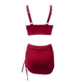 thumbnail image 5 of Womens High Waisted Bikini Sets Slim Fit Swim Skirt Swimsuits Mesh Sarong Wraps Two Piece Bathing Suits, 5 of 5