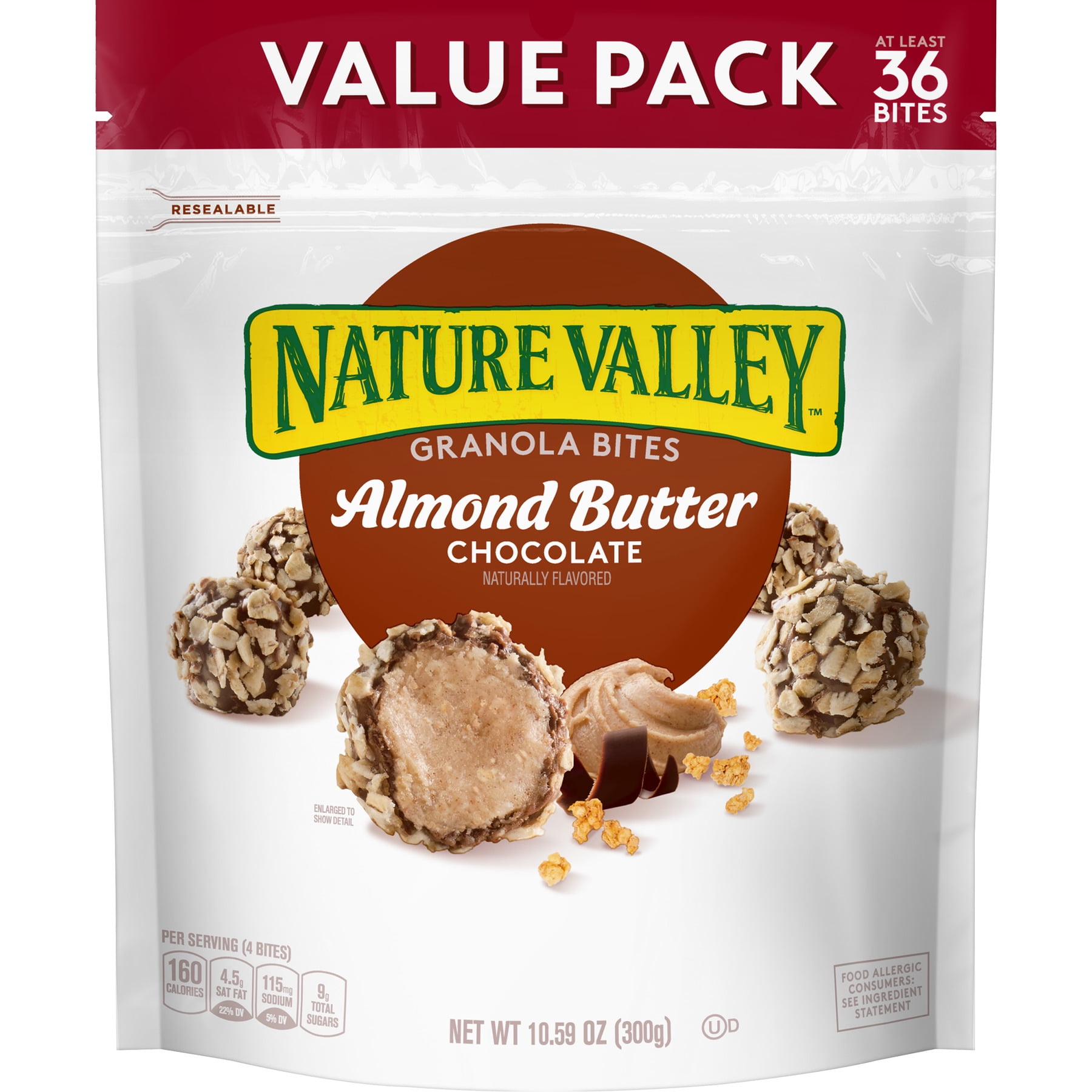 Nature Valley Almond Butter Chocolate Granola Bites Value Pack ...
