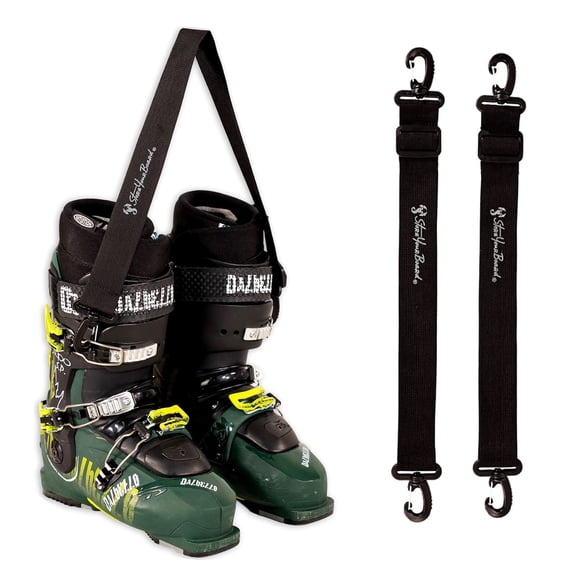StoreYourBoard Ski and Snowboard Boot Carrier 2 Pack, Adjustable Shoulder Strap, Ballistic Nylon