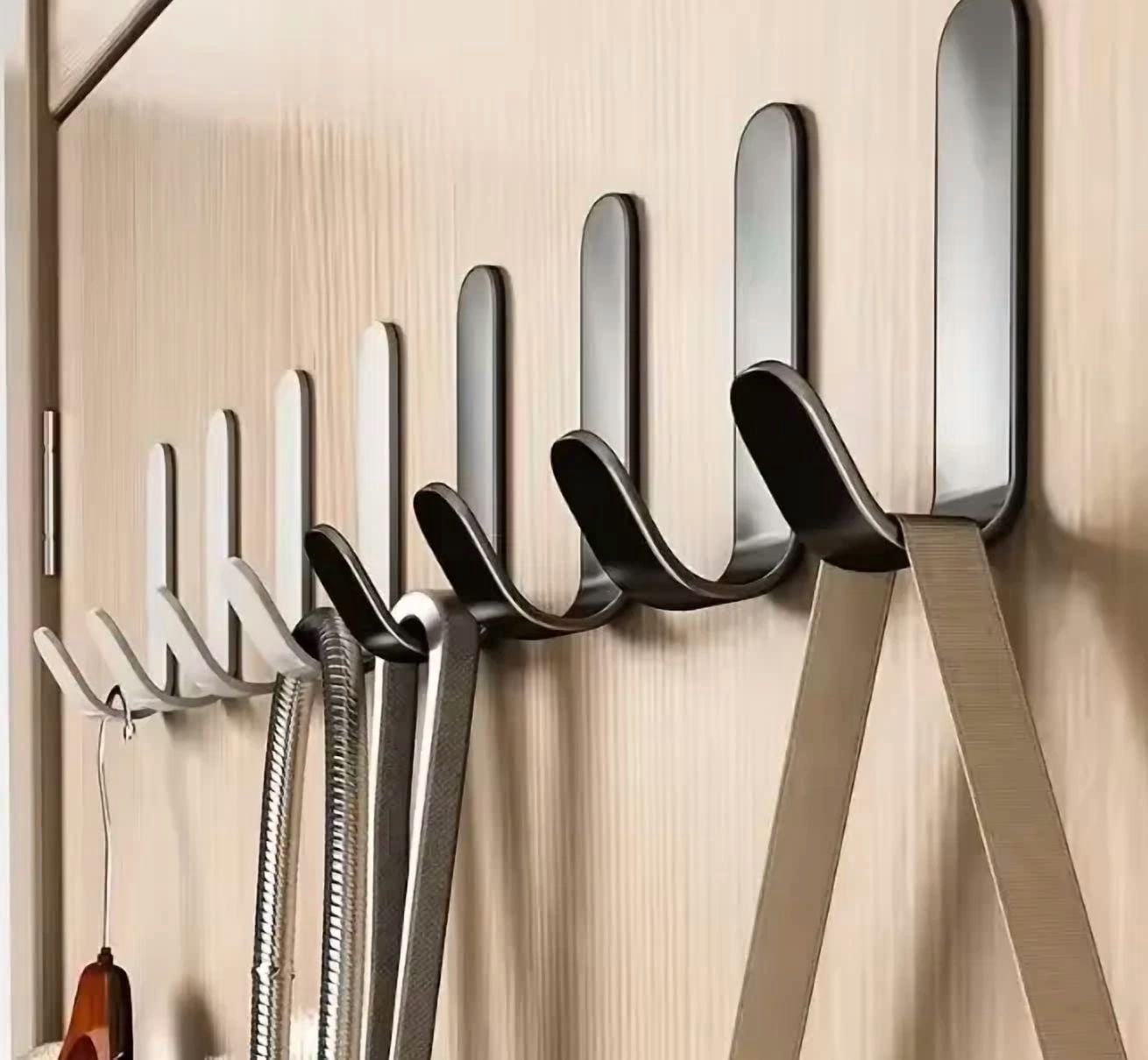 6 Pcs Strong Self-Adhesive J-Hook Waterproof Adhesive Hanging Hooks