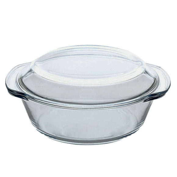 Noehoiugi Ound Tempered Glass Casserole Dish With Lids, Glass Casserole Baking Dish Set For Oven, Freezer And Dishwasher Safe