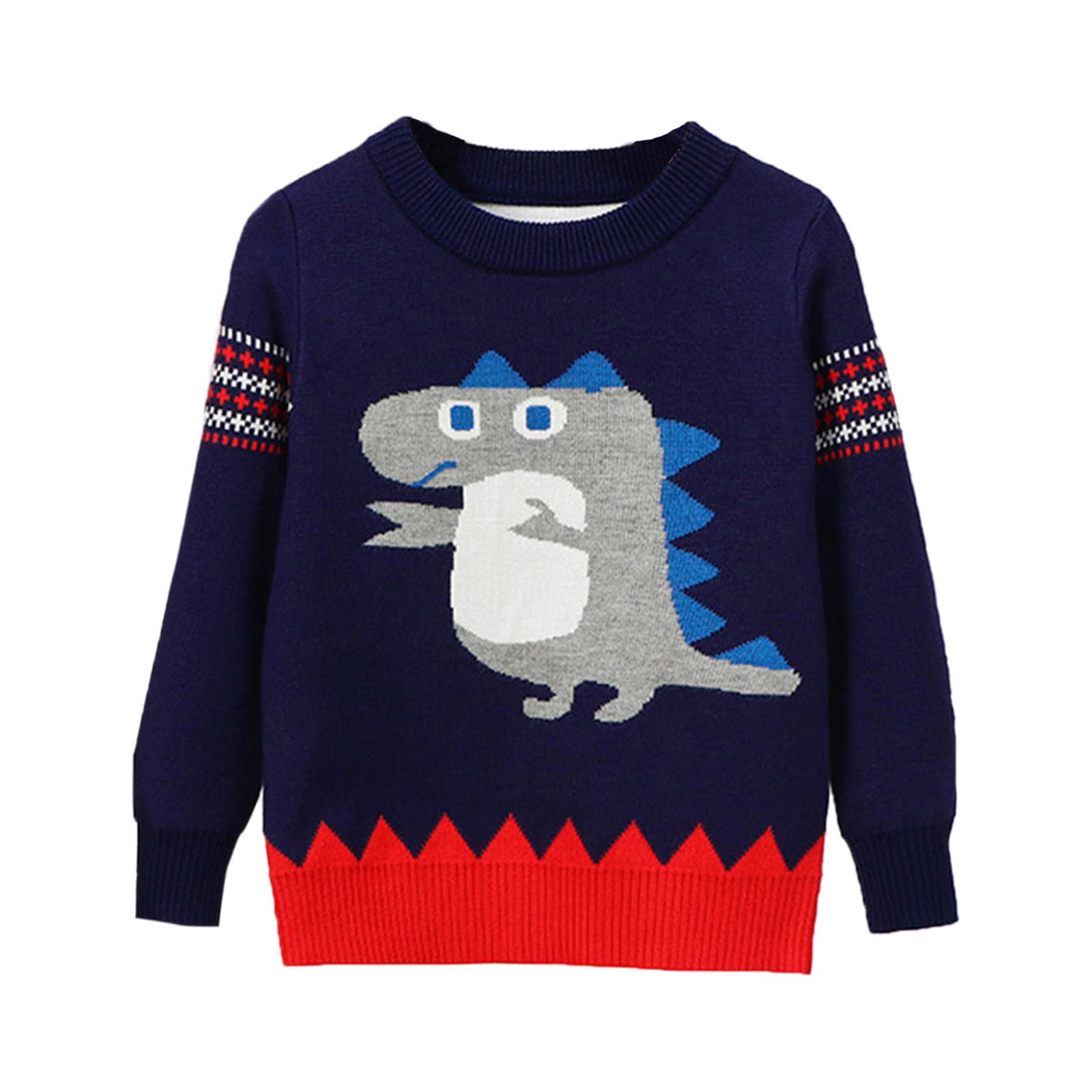 Youmylove Toddler Boys Girls Cartoon Dinasour Printed Sweater Long