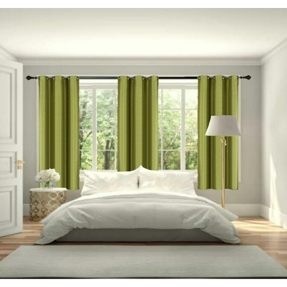 2 Panels Blackout Room Darkening Thermal Window Curtain Drapes Grommets Lime Color 63" inch Length for Bedroom Kitchen Home Décor