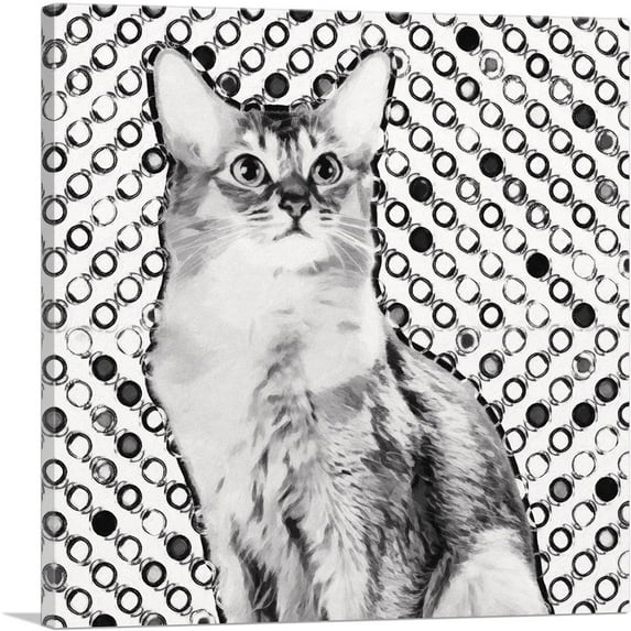 ARTCANVAS Somali Cat Breed Dots Canvas Art Print - Size: 36" x 36" (1.50" Deep)