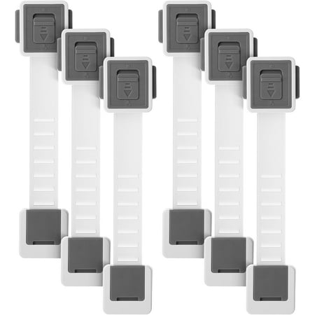 Bates- Child Safety Strap Locks, 6 Pack, Baby Cabinet Locks with Adjustable Strap Length, Toilet Locks Baby Proof