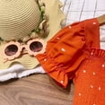 thumbnail image 6 of Karoyedx Spring Girls Dresses Toddler Girl Dress Baby Summer Clothes Linen Ruffle Short Sleeve A-line Dresses Princess Beach Dress Orange Size,18-24 Months, 6 of 6