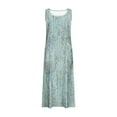 thumbnail image 5 of Summer Dresses for Womens 2025 Plus Size Fashion Sleeveless And Linen Round Neck Printed Long Dress, 5 of 6