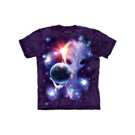 Purple 100% Cotton Alien Origins Realistic Graphic T-Shirt