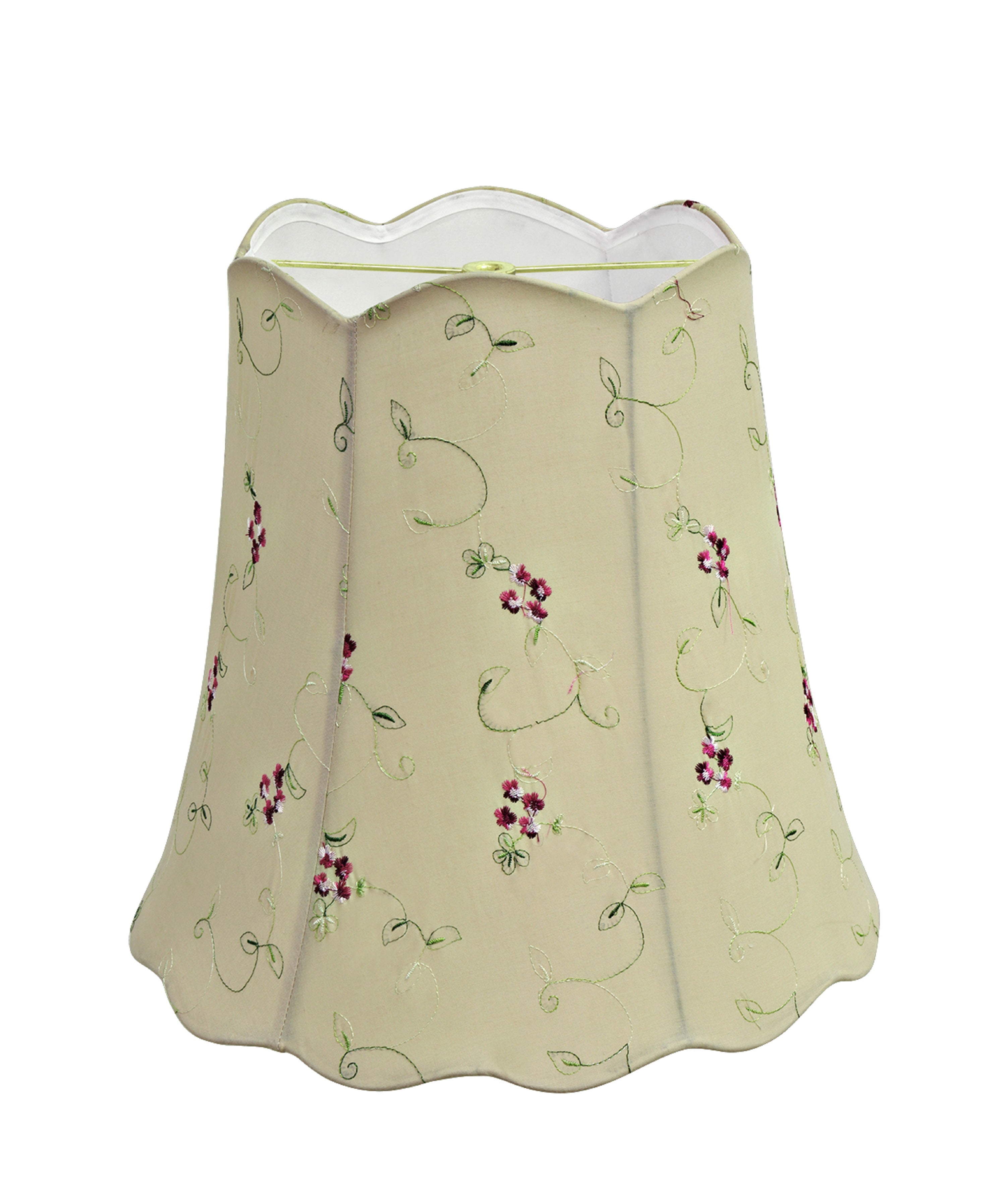 Aspen Creative 34062 Transitional Scallop Bell Shape Spider Construction Lamp Shade in Apricot, 16" wide (10" x 16" x 15")