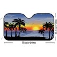 thumbnail image 3 of GZHJMY Car Windshield Sun Shade for Front Windows, Blocks Sun and Heat Car Sun Visor, Coconut Tree Silhouette At Dusk On Beach Thicken Foldable Windshield Sunshade for Most Car, 55×30 Inch, 3 of 5