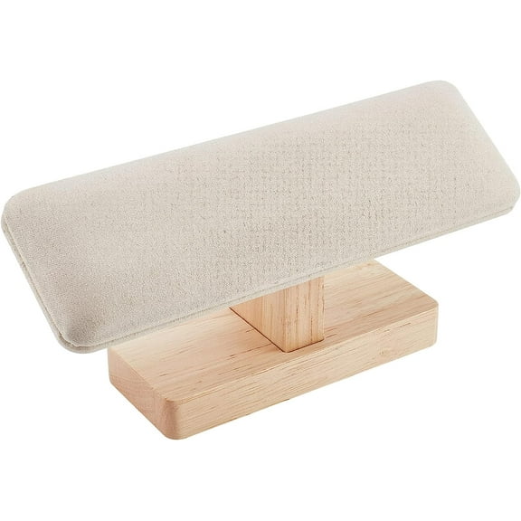 Wooden Watch Display Stand T-Bar Bracelet Holder Faux Suede Jewelry Organizer Holder Removable Bangle Pendants Anklet Tower Rack