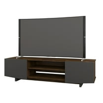 Nexera Helix 72-inch TV Stand, Truffle and Charcoal Grey
