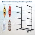 thumbnail image 3 of Kicctian Steel Kayak Storage Rack with Wheels, 200 lbs Capacity, 4-Tier Adjustable Heavy Duty Stand for Kayaks, Canoes, SUPs, Surfboards, 3 of 9