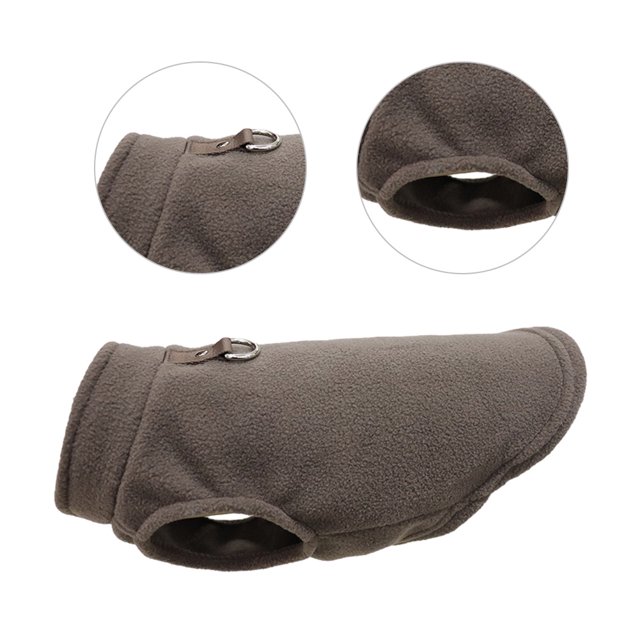 abrigo cálido para perros Ropa para mascotas engrosada Rocker Fleece para perros pequeños Chihuahua Chaleco (Café M)