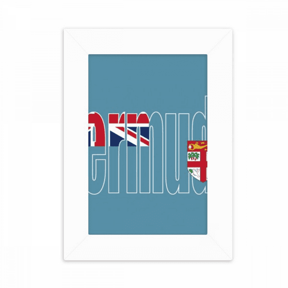 Bermuda Country Flag Name Desktop Photo Frame Picture Display Decoration Art Painting