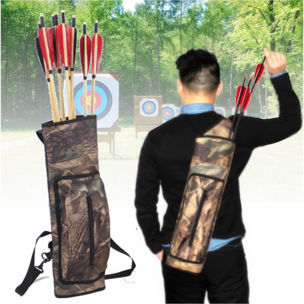 Archery Arrow Quiver Shoulder Bag Adjustable Back Quiver 18-30PCS ...