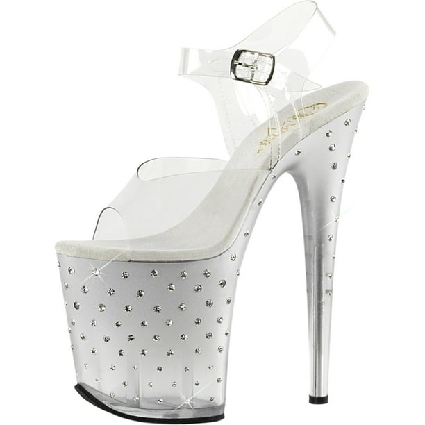 lace up clear platform heels