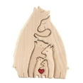 thumbnail image 3 of Adorno de animales de madera, figura de animal de madera, estatua de escritorio artesanal con forma de corazón de amor y abrazo Estilo B, 3 of 9