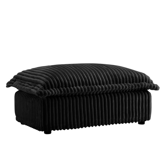 BOFANG Extra Long Ottoman with Removable Cover, Corduroy Bench & Lounge Seat,Black