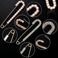 thumbnail image 2 of Women Brooch Pins Sweater Shawl Clips Faux Crystal And Pearl Brooches, 2 Styles Gold, Silver (8 Pieces), 2 of 4