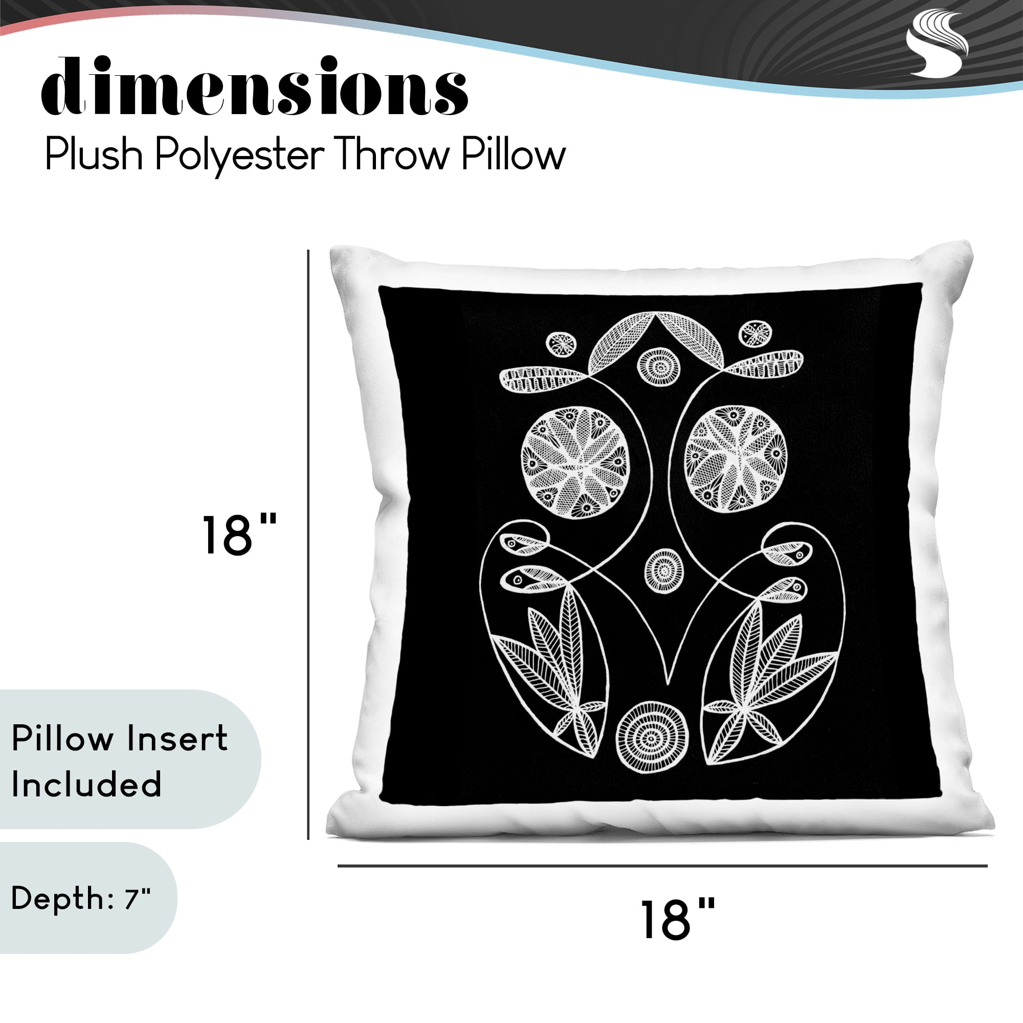 Stupell Industries Swirling Elementals Contour Decorative Printed Throw Pillow, design by El Perkin