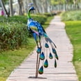 thumbnail image 2 of TERESA'S COLLECTIONS Metal Peacock Decor Garden Sculptures and Statues, Outdoor Standing Peacock Yard Art for Outside Backyard Porch Patio Decorations, 35'' H, 2 of 7