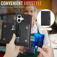 thumbnail image 6 of ELEHOLD Wallet Case for iPhone 16, Shockproof Magnetic Leather Case with Card Holders & Stand,Black, 6 of 10