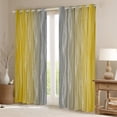 thumbnail image 2 of YST Yellow And Grey Window Curtains 38"Wx45"L Watercolor Ombre Blackout Curtains Gradient Geometric Curtains & Drapes Silver White Wavy Stripes Window Treatments 2 Panels Bedroom Decor, 2 of 6