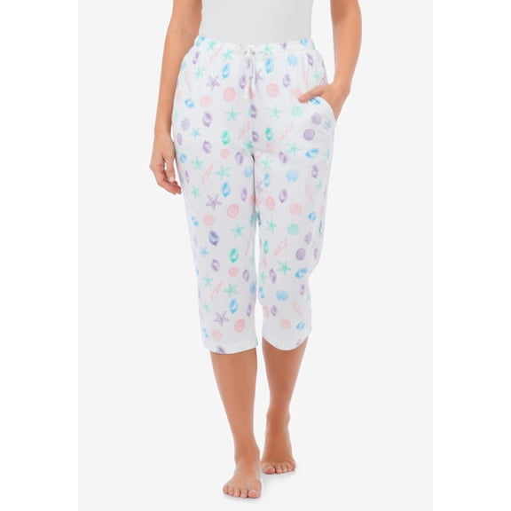 Dreams & Co. Plus Size Knit Sleep Capri