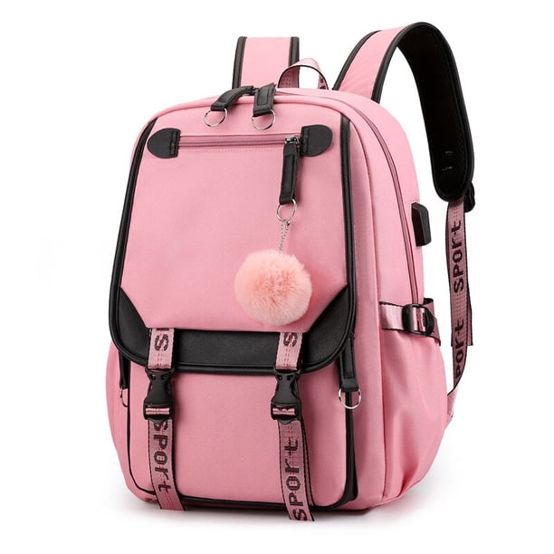Mochila escolar de estilo coreano para niña adolescente, morral escolar de color blanco y negro, bolsa bonita para libros Fivean unisex