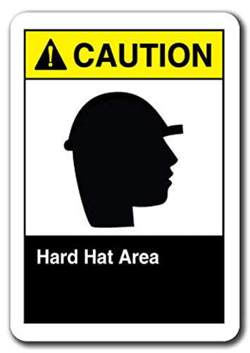 Caution Hard Hat Area OSHA Safety Decal Sticker 