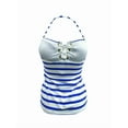 thumbnail image 2 of Lauren Ralph Lauren Women's Port Stripe Lace Front Bandini Top (6, Royal/White), 2 of 2