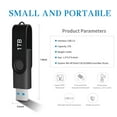 thumbnail image 3 of 1000G USB Stick USB 3.0 Flash Drive, Up to 60MB/s, Thumb Drive for Data Storage, Pen Drive with Swivel Design, Memory Stick for External Storage Data/Computer/PC/Laptop/Sound, 3 of 5