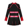 thumbnail image 4 of TSSOE Girls Cheer Leader Sequins Long Sleeve Dress Cheering Dancing Performing Team Competition Black&Red 16, 4 of 5