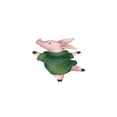 thumbnail image 4 of Farm Animal Ceramic Toothbrush Holder, Image of Drawn Dancing Pig in Warm Sweater, Decorative Versatile Countertop for Bathroom, 4.5" X 2.7", Rose Reseda Green White, 4 of 4