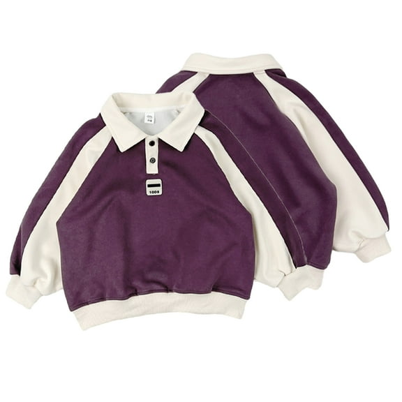 Esaierr Kids Toddler Boys Fall Winter Sweatshirt T-Shirts Long Sleeves Shirt Collar Cotton Baby Casual Sweatsuit Sweat Undershirt for 2-17Y