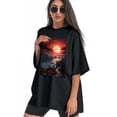 thumbnail image 3 of Plus Size Shirt for Women Oversized Black Tops for Women Short Sleeves Shirt for Women T Shirt Crewneck Shirt for Women M, 3 of 5