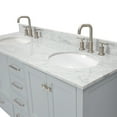 thumbnail image 6 of Ariel Cambridge 61 In. Double Oval Sink Vanity With Carrara White Marble 0.75 In Countertop In Grey, 6 of 10