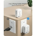 thumbnail image 5 of LENCENT Mutli wall outlet extender,3 to 2 Prong outlet adapter Electrical Wall Tap Plug Splitter with 4 AC Outlets 4 USB Charger (2 C) Ideal for Non-Grounded Outlets in Old Houses, 5 of 9