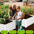 thumbnail image 2 of Raised Garden Bed Kit Galvanized Metal Planter Boxes, 3-Piece Outdoor Garden Bed Set with 2 Large Beds & 1 Rectangular Planter, Open Base Design with Safety Edges and Gloves, 2 of 8