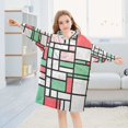 thumbnail image 5 of FORMRS Wearable Blanket Hoodie with Sleeves for Kids Cozy Flannel Sweatshirt, Red Abstract Geometric, 5 of 7