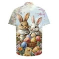 thumbnail image 4 of KeShDi Easter Mens T-Shirts Tee Shirts Button down Men's Casual and Fashionable Easter Printed Short Sleeved Button Up Collared Shirt Multicolor 2X, 4 of 5