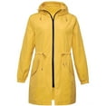 thumbnail image 4 of Duoif Rain Jacket Women, Women's Rain Jacket Plus Size Long Raincoat Lightweight Windbreaker Jackets with Pockets Jackets for Women Yellow L, 4 of 6
